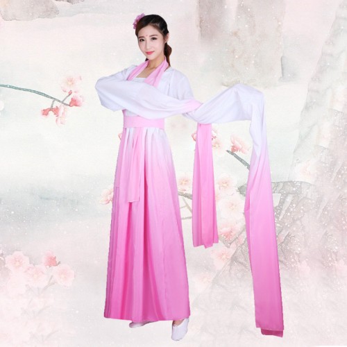 Chinese traditional hanfu water sleeves princess fairy drama cosplay dress chinese folk dance costumes